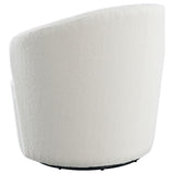 Tempest - Upholstered Barrel Back Swivel Chair - White