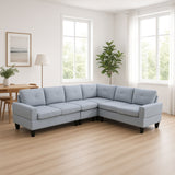 Modular L - Shaped Sectional Sofa 6 Seater 4 Piece Couch With Chaise