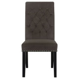 Side Chairs With Tufting Nailhead Trim (Set of 2) - Brown
