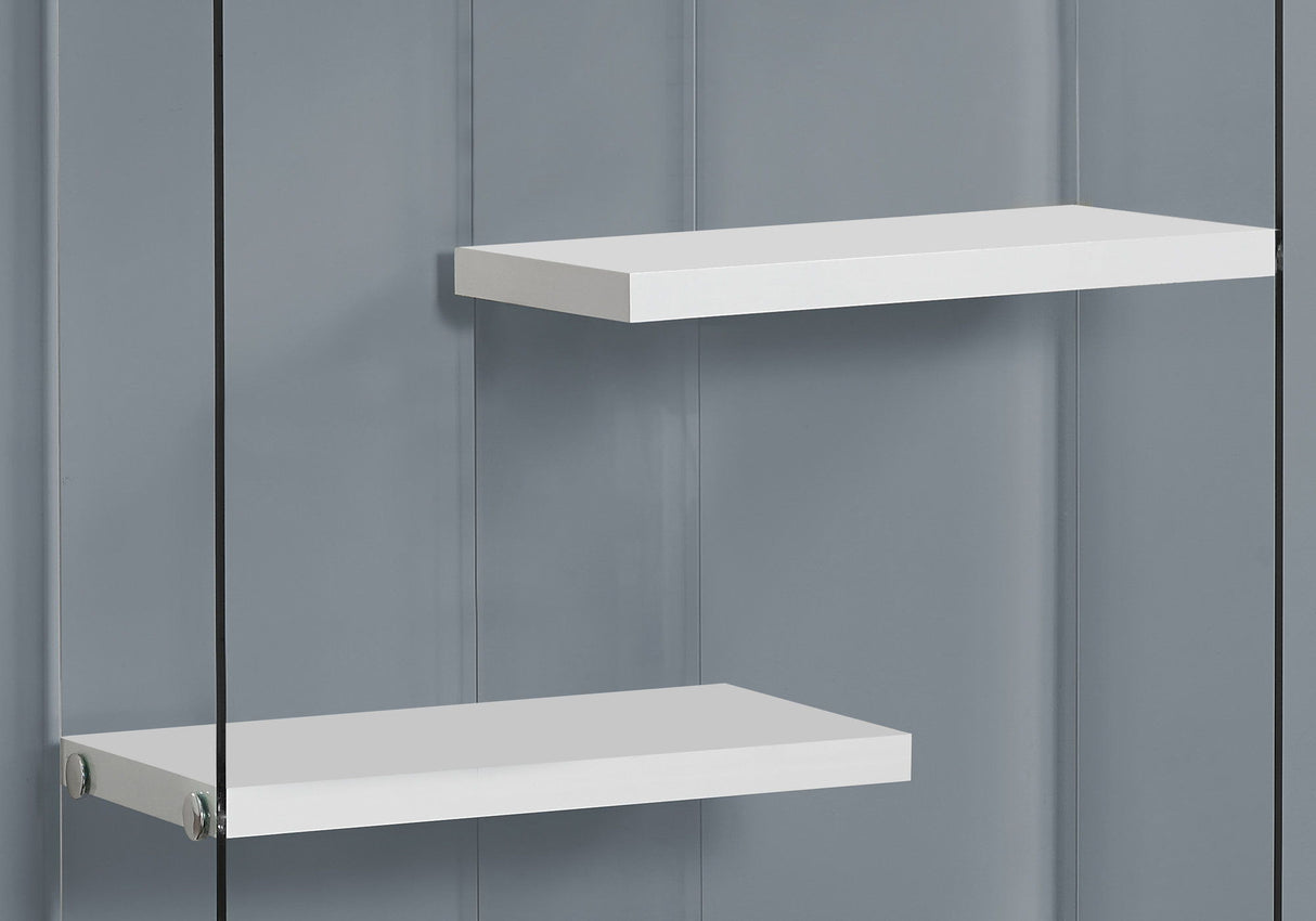 Bookshelf, Bookcase, Etagere, 5 Tier, Office, Glossy Contemporary & Modern - White - Etageres - Alpine Outlets