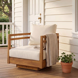 Outdoor Smooth Swivel Chair With Cushions
