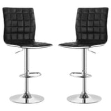 Waffle - Adjustable Bar Stool (Set of 2) - Black