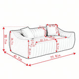 Oversized 2 Seater Loveseat With 2 Decor Throw Pillows, Deep Seat Sofa For Living Rooms