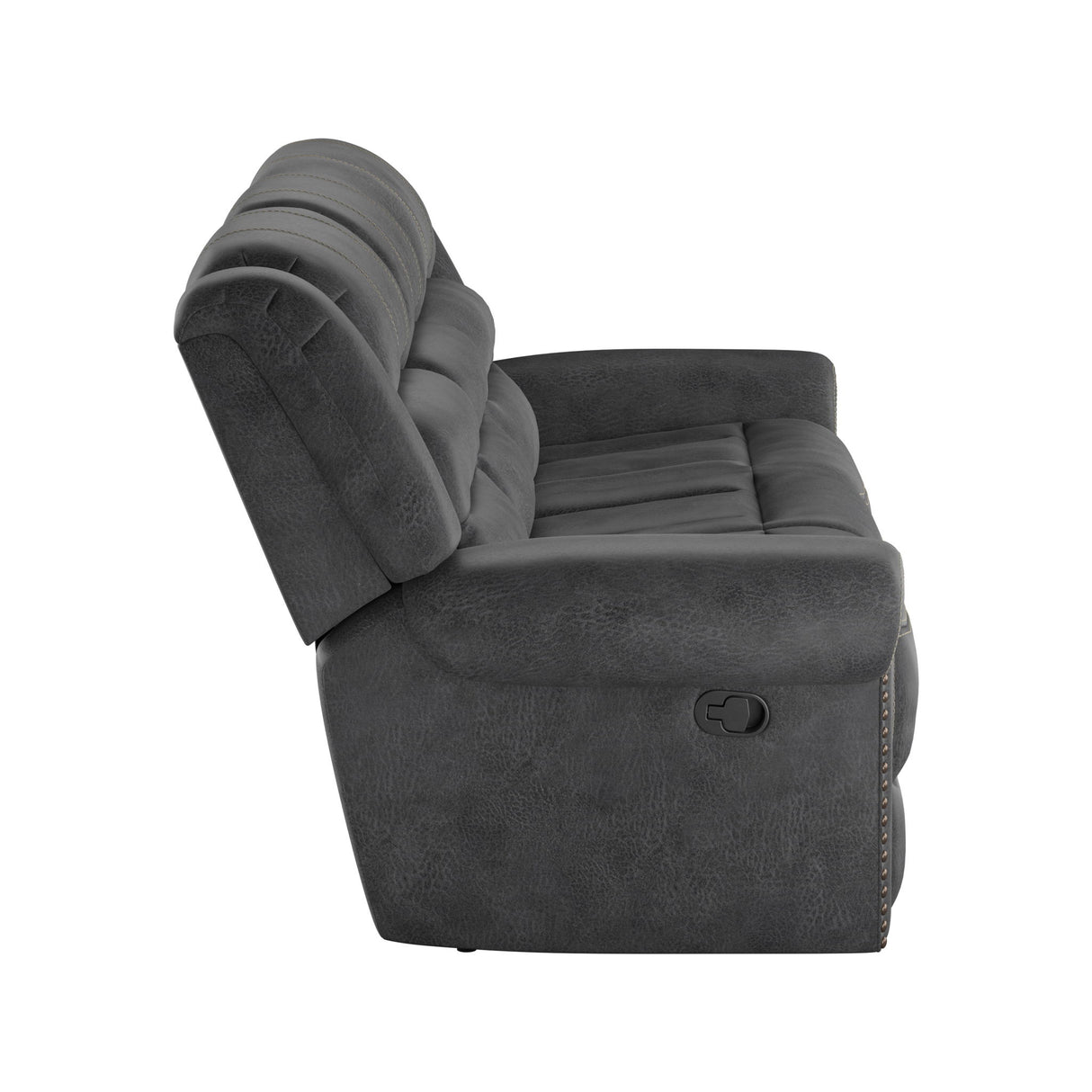 Reclining Sofa - Gray - Faux Leather