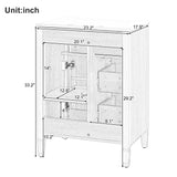 Bathroom Vanity With Sink, Flip Drawer, 2 Drawers, Adjustable Shelf