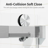 Frameless Single Sliding Soft Close Shower Doors, 3 / 8" Tempered Glass Reversible Installatio