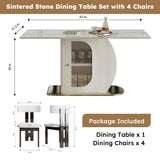 Modern Dining Table Set With Storage, Includes Chairs