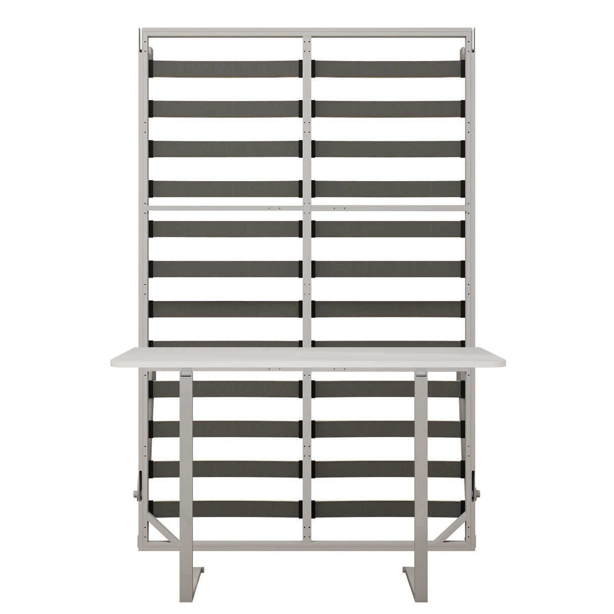 Queen Size Cabinet Wall Bed Mechanism With Desk - Gray