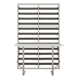 Queen Size Cabinet Wall Bed Mechanism With Desk - Gray
