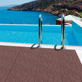 Stone Texture Patio Deck Tiles, 44 Pieces
