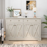 Vintage Sideboard Buffet Storage Cabinet with 2 Drawers and 55x36in