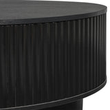 Farmhouse Round Coffee Table With Storage Drawer