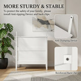 3 Drawer Nightstand, Wide With Soft Close Slides - White