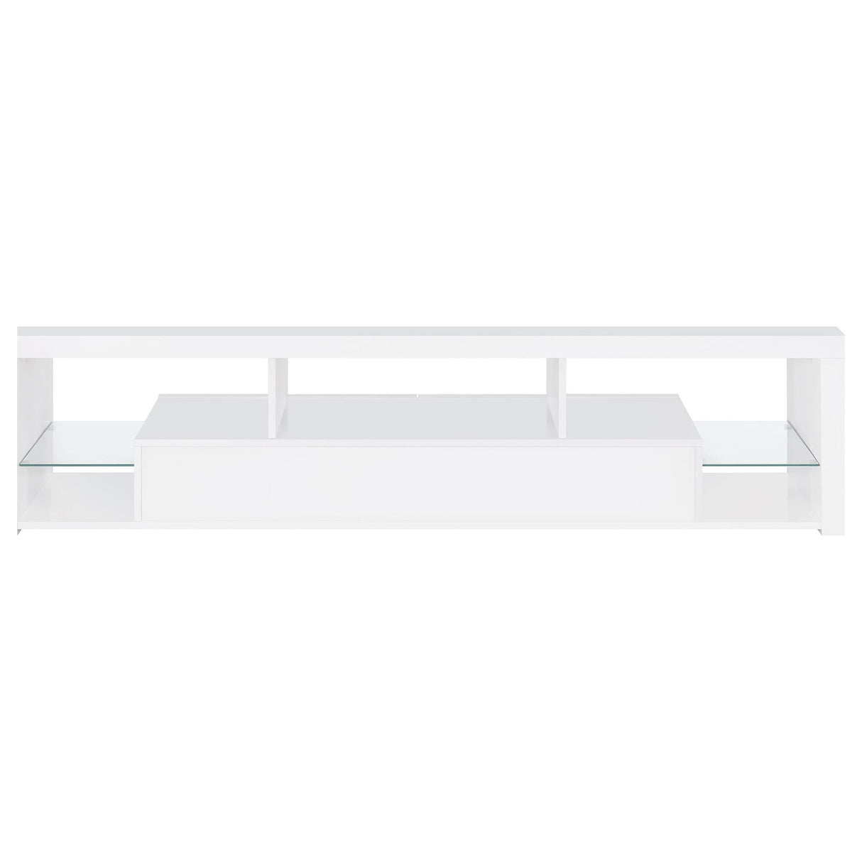 Lance - 2 Drawer TV Stand With Shelves - Gloss White