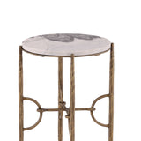 Andrews - Side Table - White / Gold