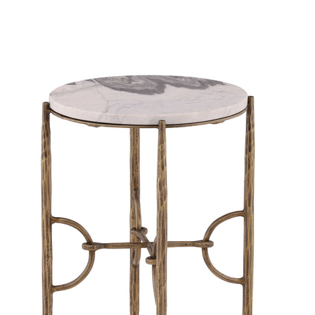 Andrews - Side Table - White / Gold