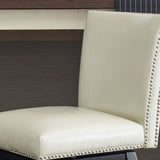 Upholstered Swivel Bar Stools High Back (Set of 2) - Cream White