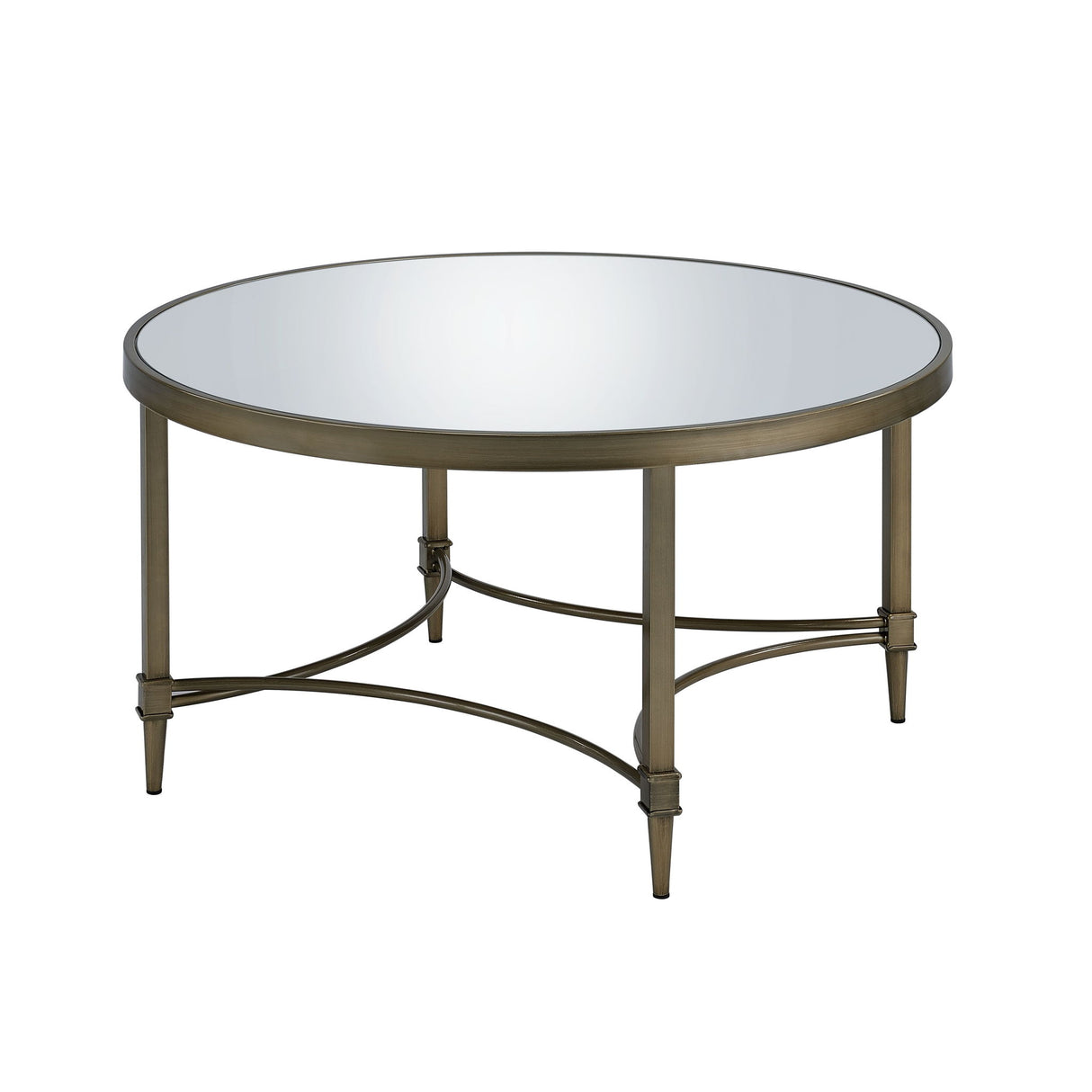 Aditya - Mirrored Antique Brass Coffee Table - Antique Brass - Coffee Tables - Alpine Outlets