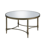Aditya - Mirrored Antique Brass Coffee Table - Antique Brass - Coffee Tables - Alpine Outlets