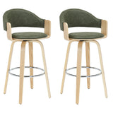 Daxton - Swivel Bar Height Round Back Wood Bar Stool With Faux Leather Seat