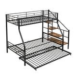 Metal Bunk Bed With Trundle And Storage Staircase