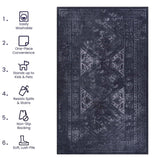 Maval - 2' X 3' Washable Area Rug - Black / Gray