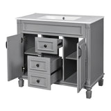 Bathroom Vanity With Top Sink, Cabinet With 2 Soft Closing Doors And Drawers