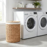 Ludmilla - Round Tall Laundry Hamper With Lid, Removable Liner - Light Brown