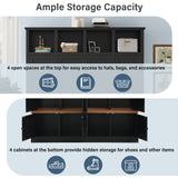 Hall Tree With Bench And Cabinet, 4 In 1 Entryway Bench With Coat Rack