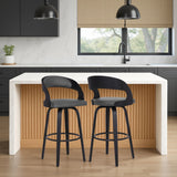 Shelly - 26" Counter Height Swivel Bar Stool With Black Frame