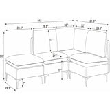 Upholstered Modular Sectional With Tall Legs, Medium Firm Seat