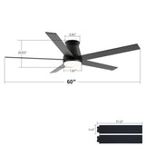 Flush Mount Ceiling Fan With Light