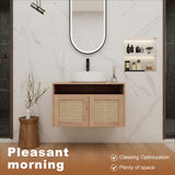 Bathroom Vanity & Art Sink, 2 Soft Close Doors, Float Mounting Design