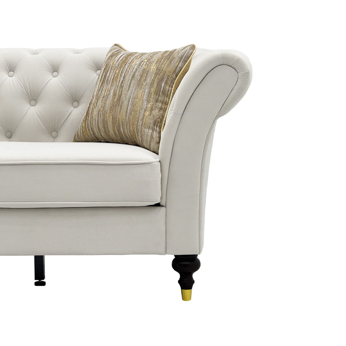 Chesterfield Sofa, 3 Seat Couch With Deep Button Tufted Back, Rolled Arms