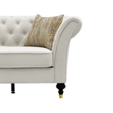 Chesterfield Sofa, 3 Seat Couch With Deep Button Tufted Back, Rolled Arms