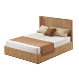 Wave Pattern Headboard Platform Bed Frame