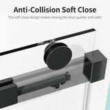 Frameless Single Sliding Soft Close Shower Doors, 3 / 8" Tempered Glass Reversible Installatio