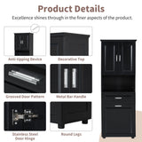 Tall Bathroom Cabinet With Tilt-Out Laundry Basket And Upper Storage