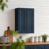 Shaker Wall Cabinet With Soft Close Hinges, Adjustable Shelves, Double Door