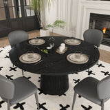 Round Dining Table With Strip Base