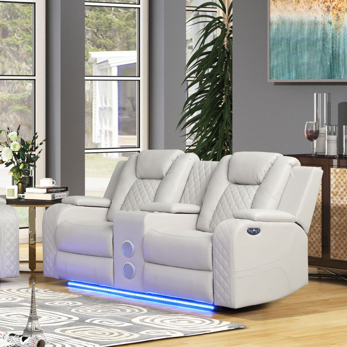 Benz - LED & Power Recliner With Adjustable Headrests And Ambient LED Lighting