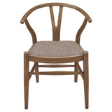 Guinea - 5 Piece Dining Set With Round Table And Upholstered Chairs - Walnut