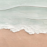 Framed Beach Wall Art, Textured Canvas Painting, Neutral Ocean Decor For Living Room - Beige / Blue