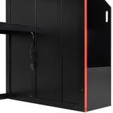 Gaming Loft Bed With Desk And Storage, LED Lights