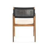 Outdoor Rustic Patio Acacia Bistro Set With Cushions