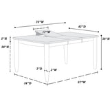 Dining Table With Built In Butterfly Leaf, Rectangle Shape, Extendable - Espresso