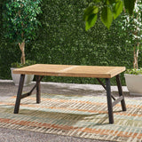 Outdoor Dining Set With 2 Bench And 1 Dining Table - Light Brown