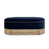 Melinda - Oval Tufted Bullion Fringe Storage Bench