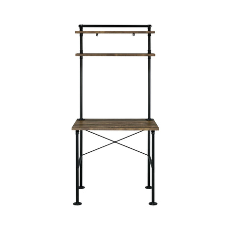 Ensata - Rustic Writing Desk - Black / Oak - Writing Desks - Alpine Outlets
