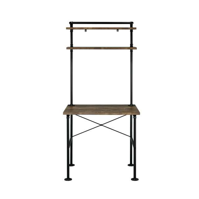 Ensata - Rustic Writing Desk - Black / Oak - Writing Desks - Alpine Outlets
